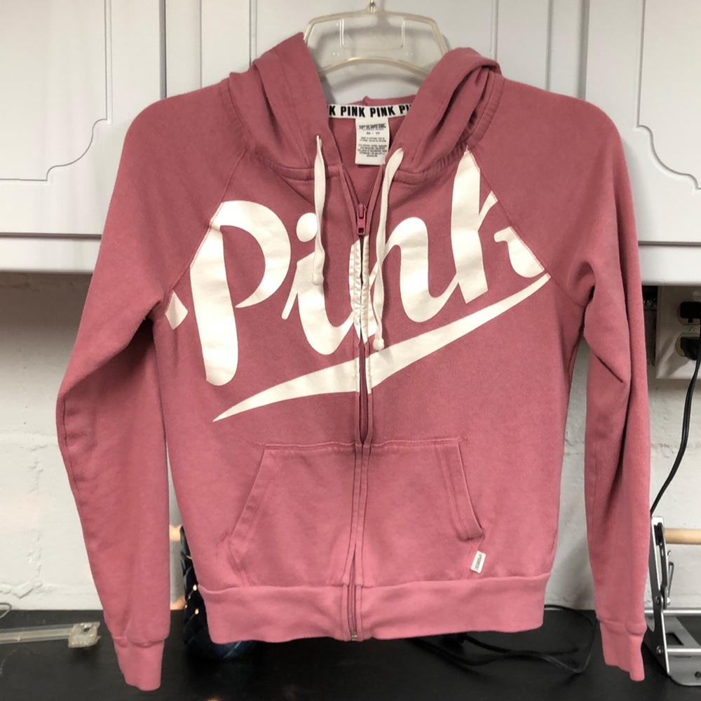 Pink‎ Victoria’s Secret zip up hoodie XS